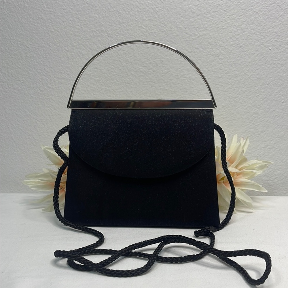 La Regale Black and Silver Mini Bag with Structured Design EUC No Callouts